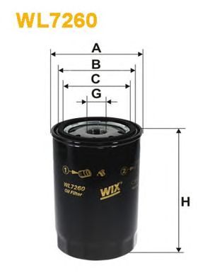 WIX FILTERS wl7260 -  Фильтр масляный двигателя